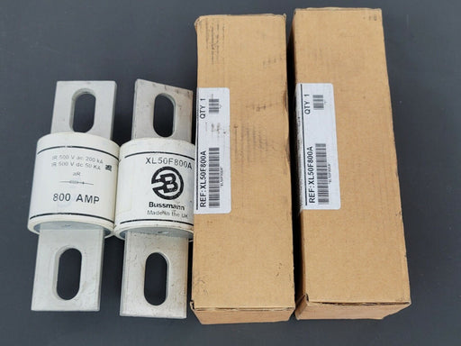 LOT OF 2 COOPER BUSSMANN XL50F800A SEMICONDUCTOR FUSES 500V 800A