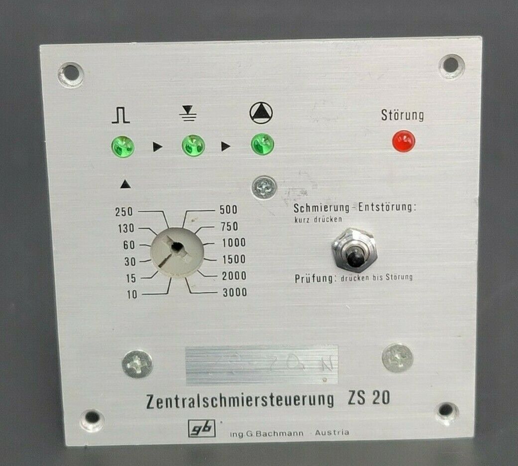 G. BACHMANN ZENTRALSCHMIERSTEUERUNG ZS 20