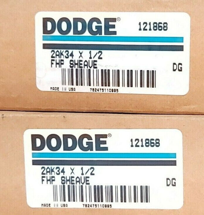 LOT OF 2 DODGE 2AK34 FHP SHEAVES 121868