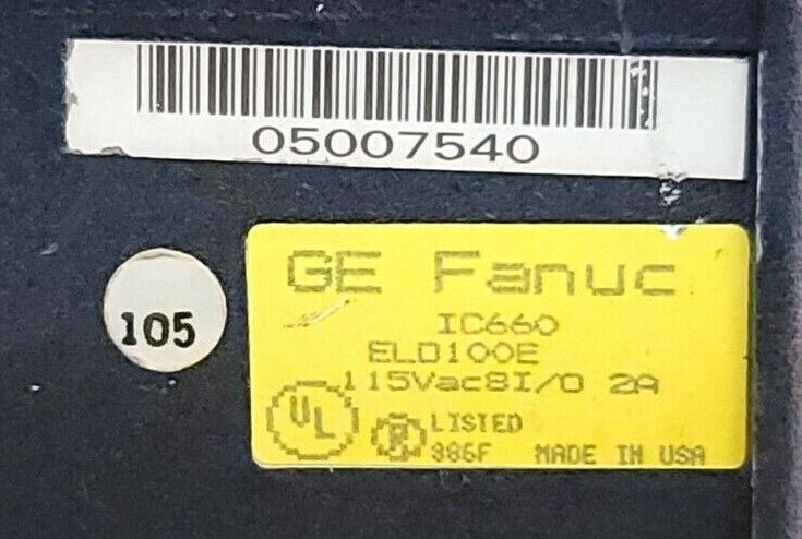 GE FANUC IC660ELD100E ELECTRONIC ASSEMBLY FOR GENIUS I/O BLOCK 115 VAC 2A