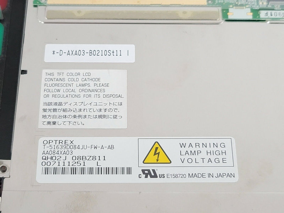 OPTREX T-51639D084JU-FW-A-AB LCD PANEL 8.4'' AA084XA03