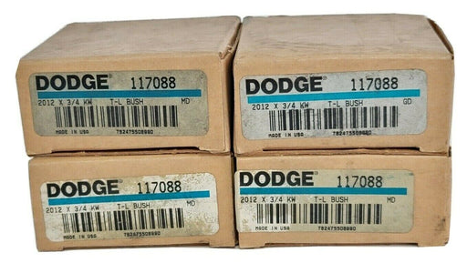 LOT OF 4 NIB DODGE 117088 2012 X 3/4 KW T-L BUSHINGS