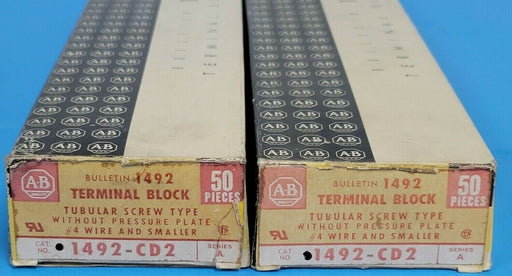 LOT OF 100 NEW ALLEN BRADLEY 1492-CD2 TERMINAL BLOCKS SER. A