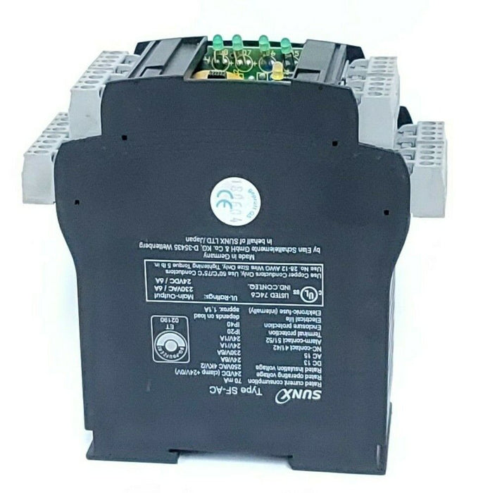 SUNX TYPE SF-AC SAFETY RELAY UNIT SFAC 70mA 24VDC 250VAC