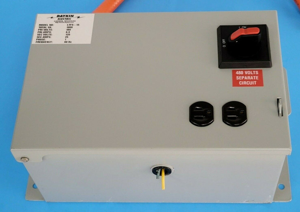 DAYKIN ELECTRIC LTFS-15 TRANSFORMER DISCONNECT TOTAL VA: 3000 SINGLE PHASE