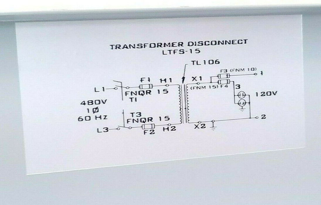 DAYKIN ELECTRIC LTFS-15 TRANSFORMER DISCONNECT TOTAL VA: 3000 SINGLE PHASE