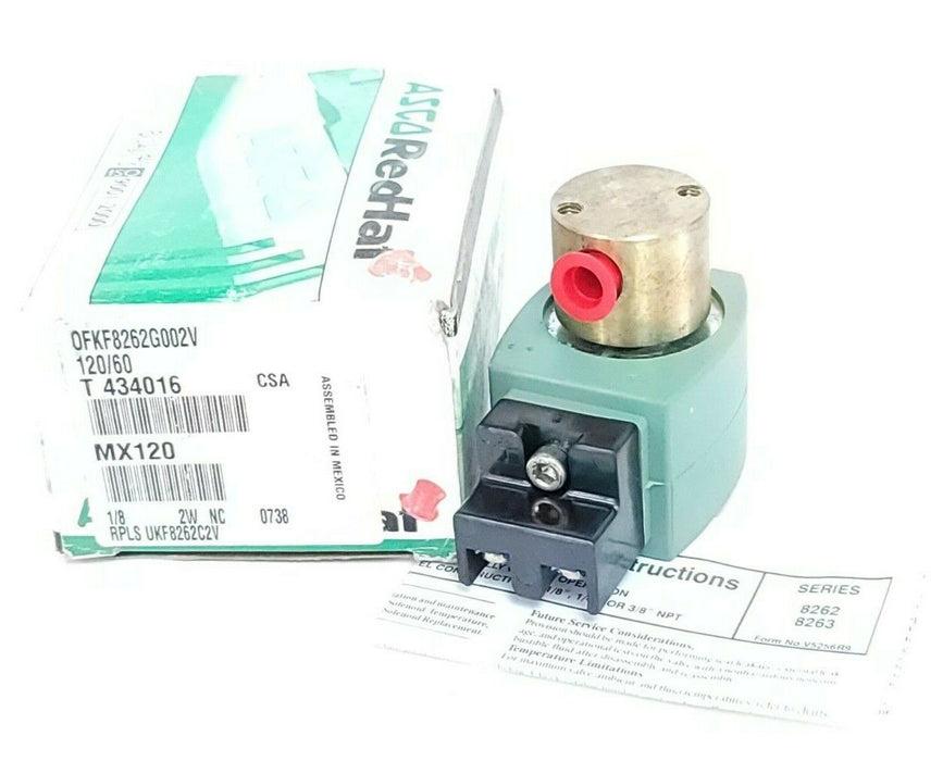 NIB ASCO OFKF8262G002V SOLENOID VALVE 120/60 1/8 2W NC