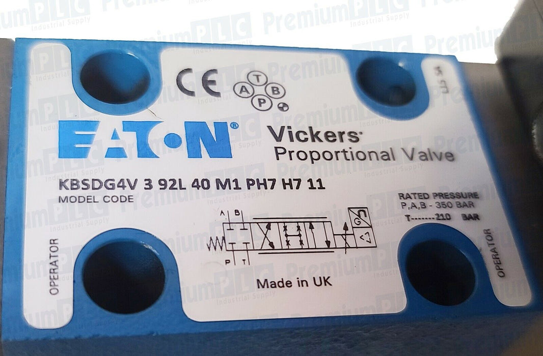 NEW EATON / VICKERS KBSDG4V-3-92L-40-M1-PH7-H7-11 SERVO PROPORTIONAL VALVE