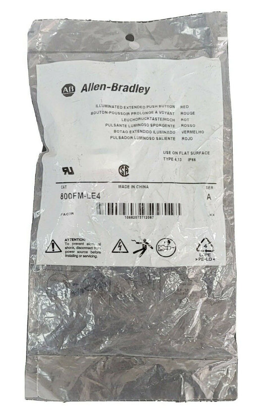 NEW ALLEN BRADLEY 800FM-LE4 EXTENDED PUSH BUTTON RED SER. A