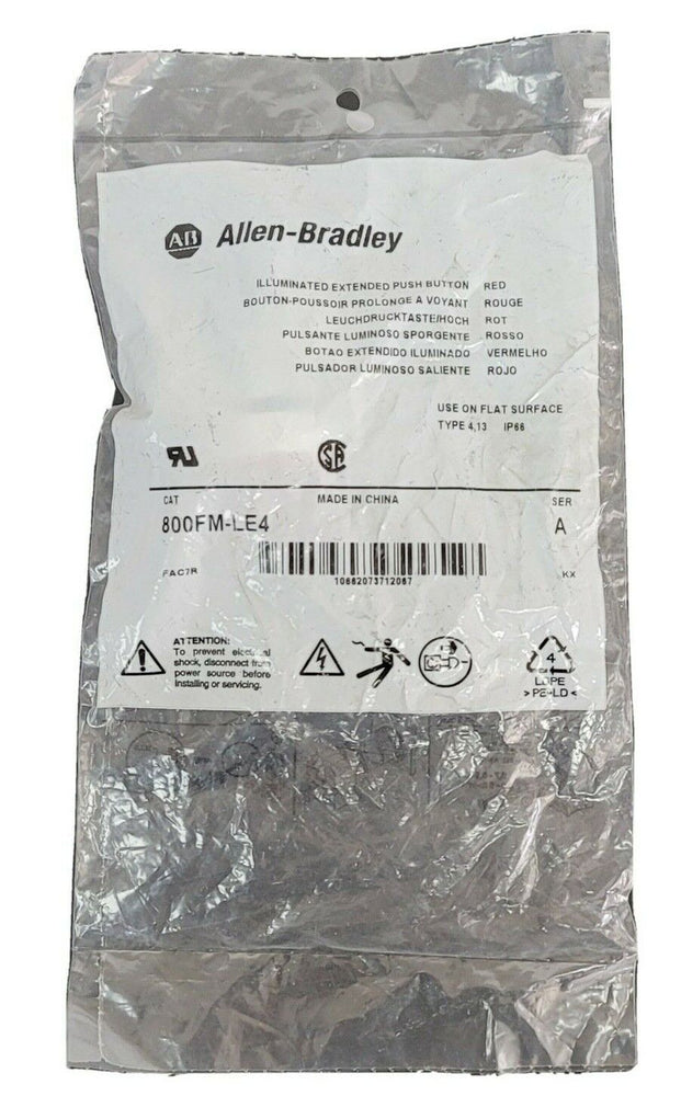NEW ALLEN BRADLEY 800FM-LE4 EXTENDED PUSH BUTTON RED SER. A