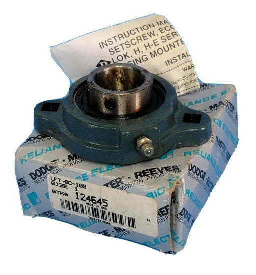 NIB DODGE 124645 BALL BEARING 2-BOLT LFT-8C-100 SIZE 1