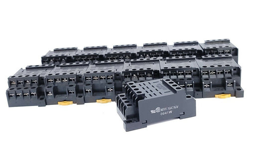 LOT OF 13 OMRON PTF14A-E RELAY SOCKETS 10 AMP 4POLE 250V, PTF14AE