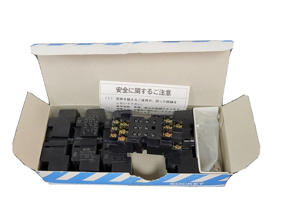 BOX OF 5 NEW NAIS HC3-SFD-K SOCKETS HC3SFDK, 7A, 250V AC