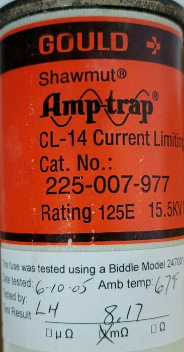 NIB GOULD SHAWMUT 225-007-977 AMP-TRAP CL-14 CURRENT LIMITING FUSE