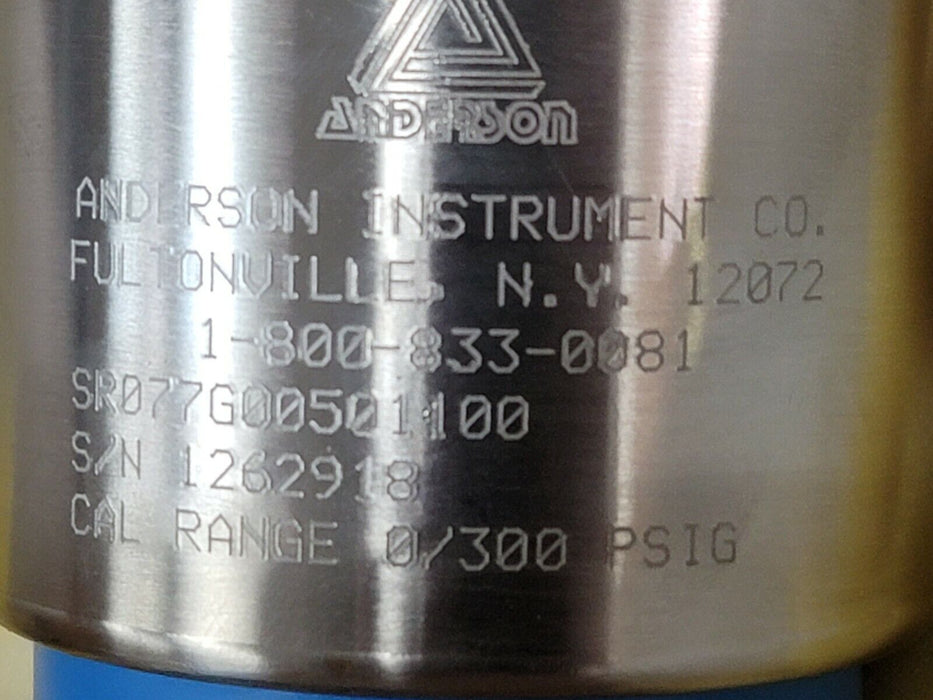 NIB ANDERSON INSTRUMENTS SR077G00501100 TRANSMITTER RANGE: 0/300 PSIG