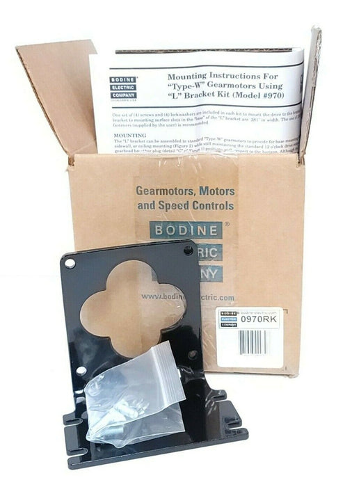 NIB BODINE 0970RK GEARMOTOR "L" BRACKET KIT (MODEL #970)