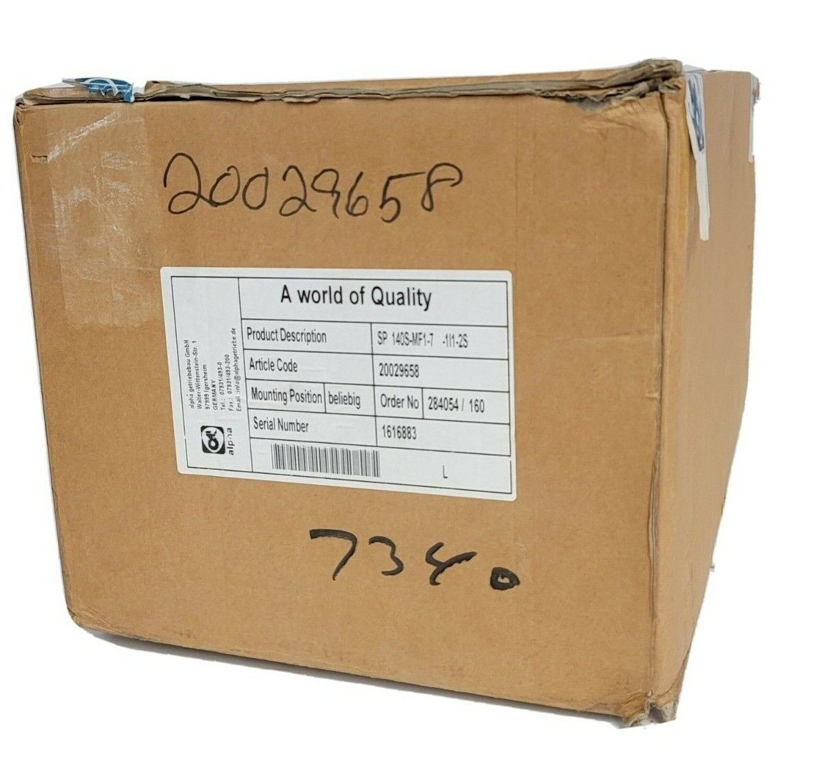 NIB ALPHA SP140S-MF1-7-1I1-2S PLANETARY GEARBOX REDUCER SP 140S-MF1-7