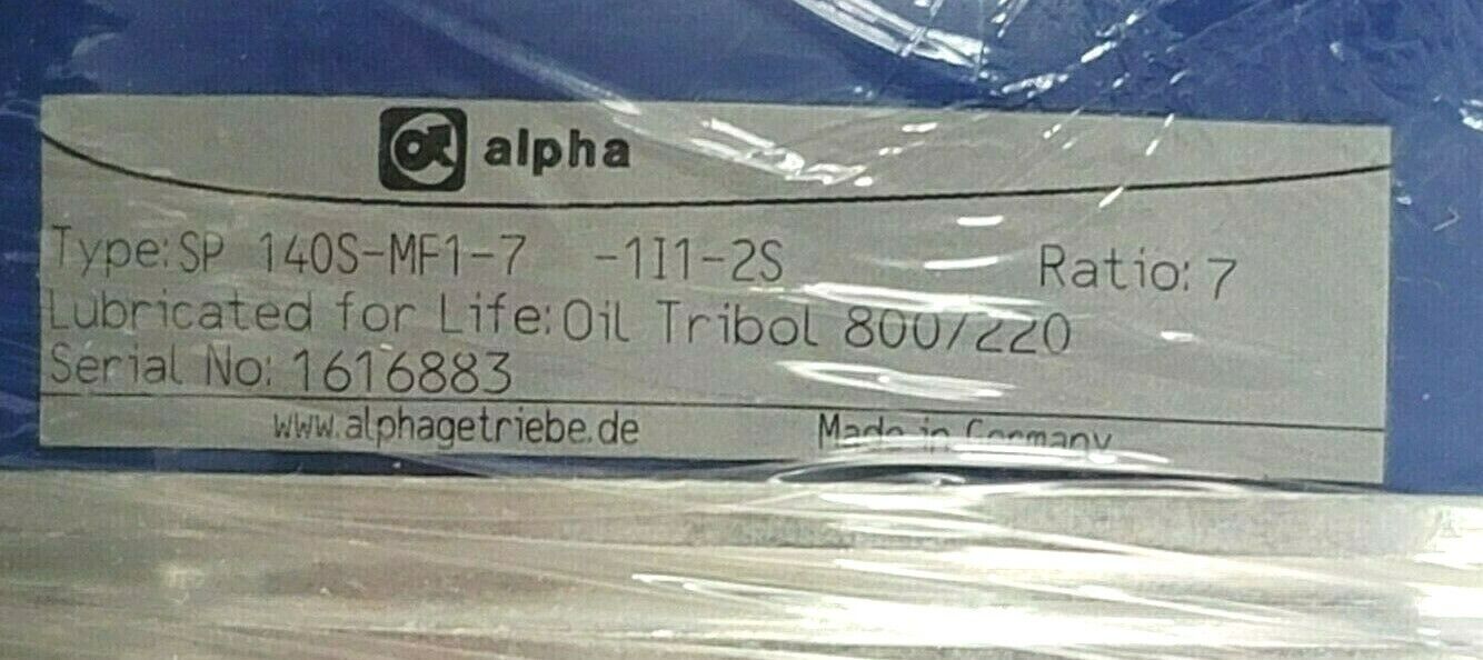 NIB ALPHA SP140S-MF1-7-1I1-2S PLANETARY GEARBOX REDUCER SP 140S-MF1-7