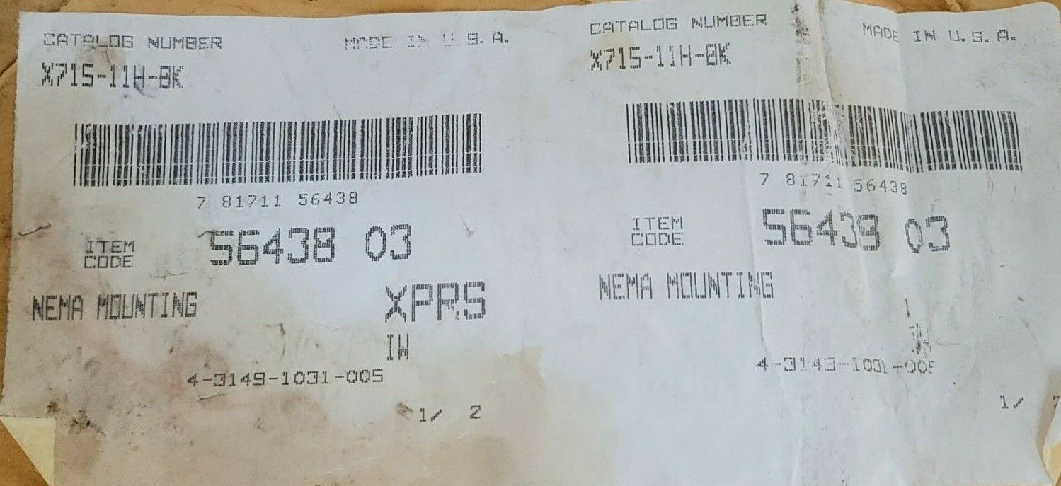 NEW BOSTON GEAR X715-11H-BK NEMA MOUNTING BASE KIT X71511HBK