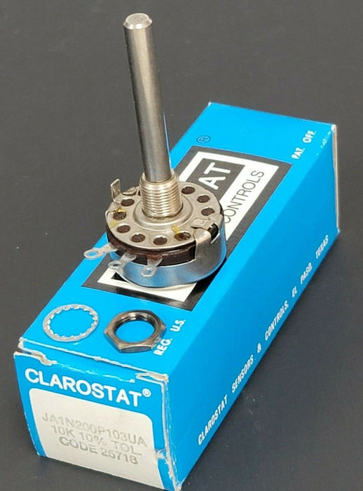 NIB CLAROSTAT JA1N200P103UA POTENTIOMETER SINGLE TURN 10KOHM 10UF 2W 10% TOL.