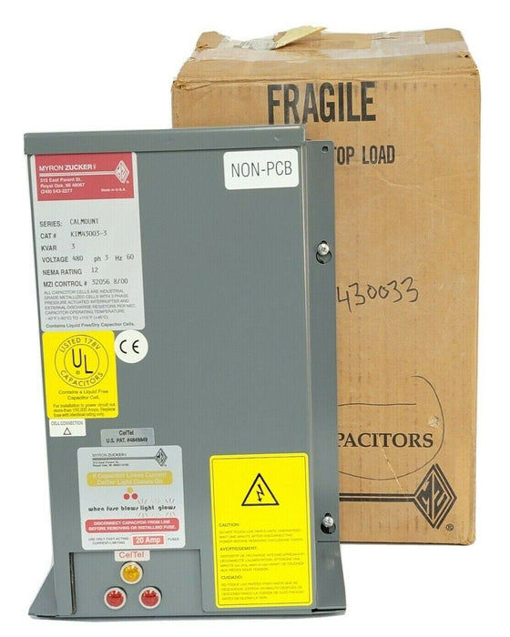 NIB MYRON ZUCKER KIM43003-3 POWER CAPACITOR SERIES: CALMOUNT KVAR 3 480V PH: 3