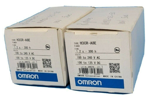 LOT OF 2 NIB OMRON H3CR-A8E SOLID STATE TIMERS H3CR, 0.05S-300H
