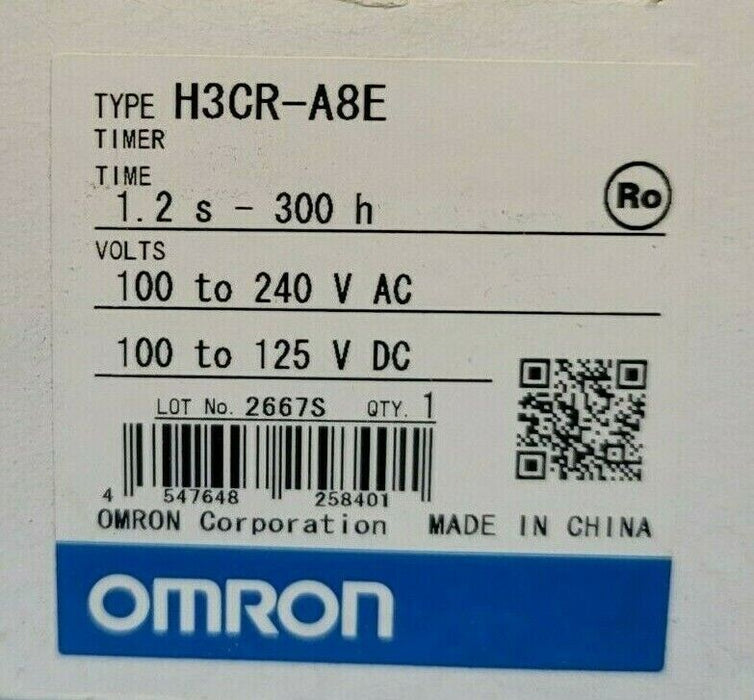 LOT OF 2 NIB OMRON H3CR-A8E SOLID STATE TIMERS H3CR, 0.05S-300H