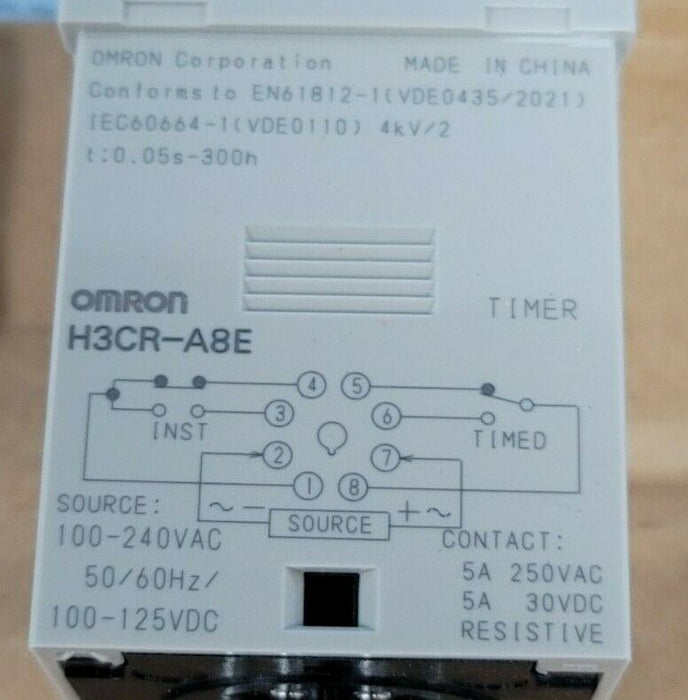 LOT OF 2 NIB OMRON H3CR-A8E SOLID STATE TIMERS H3CR, 0.05S-300H