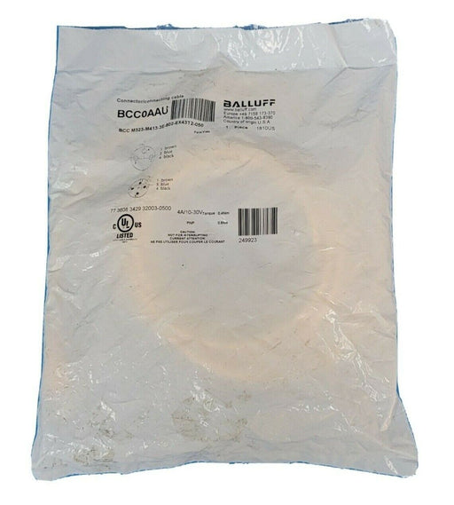 NEW BALLUFF BCC M323-M413-3E-602-EX43T2-050 CONNECTOR CABLE BCC0AAU