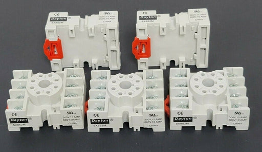 LOT OF 5 NEW DAYTON 5X852M RELAY SOCKETS