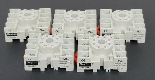 LOT OF 5 NEW DAYTON 5X852M RELAY SOCKETS