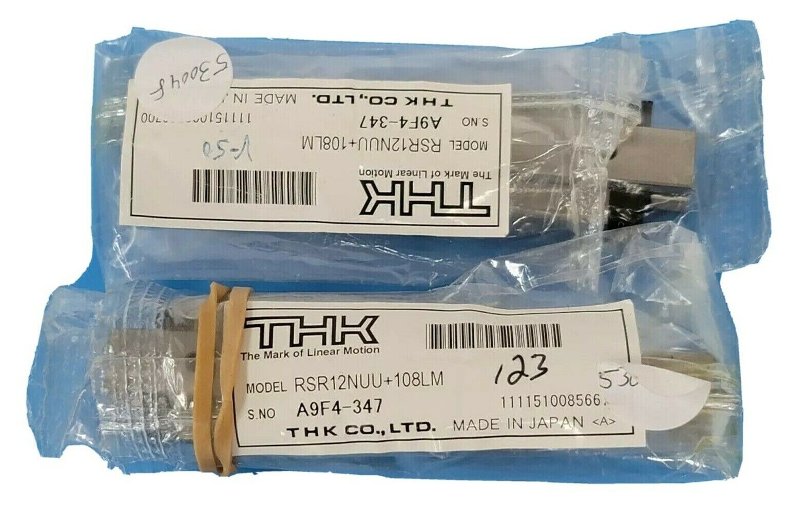 LOT OF 2 NEW THK RSR12NUU+108LM LINEAR SLIDES