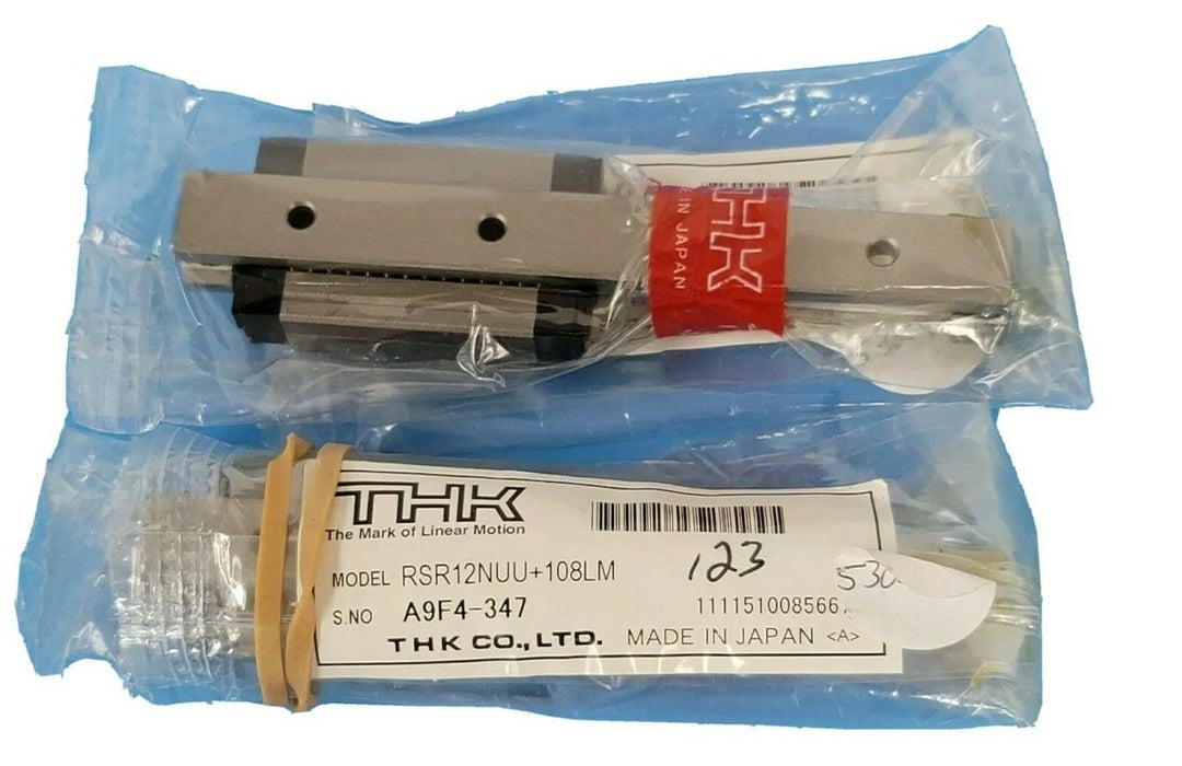 LOT OF 2 NEW THK RSR12NUU+108LM LINEAR SLIDES
