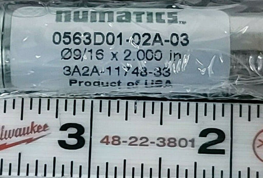 NEW NUMATICS 0563D01-02A-03 PNEUMATIC CYLINDER 2'' STROKE 9/16'' BORE