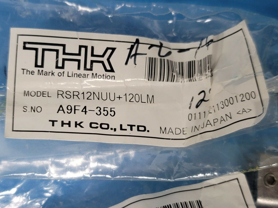 LOT OF 2 NEW THK RSR12NUU+120LM LINEAR SLIDES