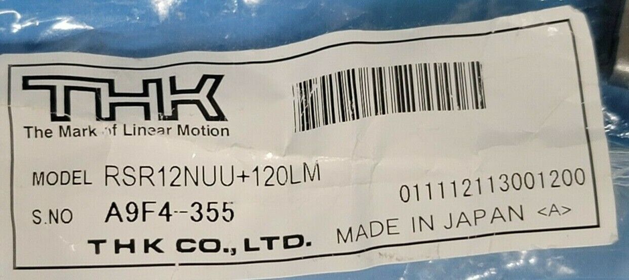 LOT OF 2 NEW THK RSR12NUU+120LM LINEAR SLIDES