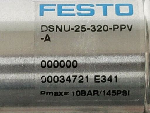 NEW FESTO DSNU-25-320-PPV-A STANDARD BASED CYLINDER 10BAR/145PSI