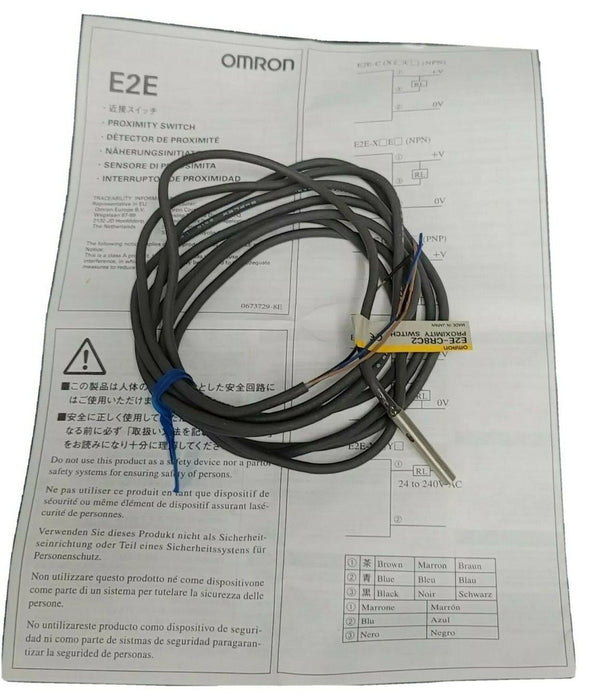 NIB OMRON E2E-CR8C2 PROXIMITY SENSOR E2ECR8C2 12 TO 24VDC, 2M