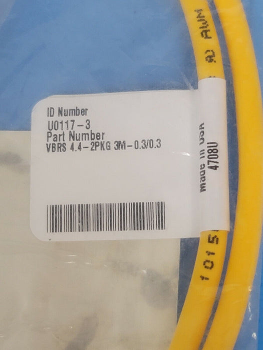 NEW TURCK VBRS 4.4-2PKG 3M-0.3/0.3 MOLDED TWIN JUNCTION ID NO. U0117-3