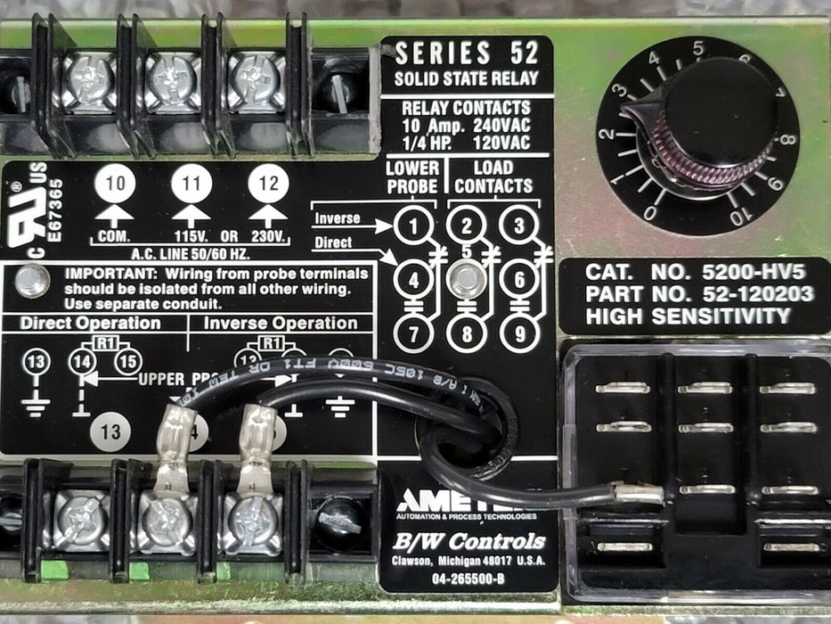NIB B/W CONTROLS AMETEK 5200HV50C SERIES 52 SOLID STATE RELAY