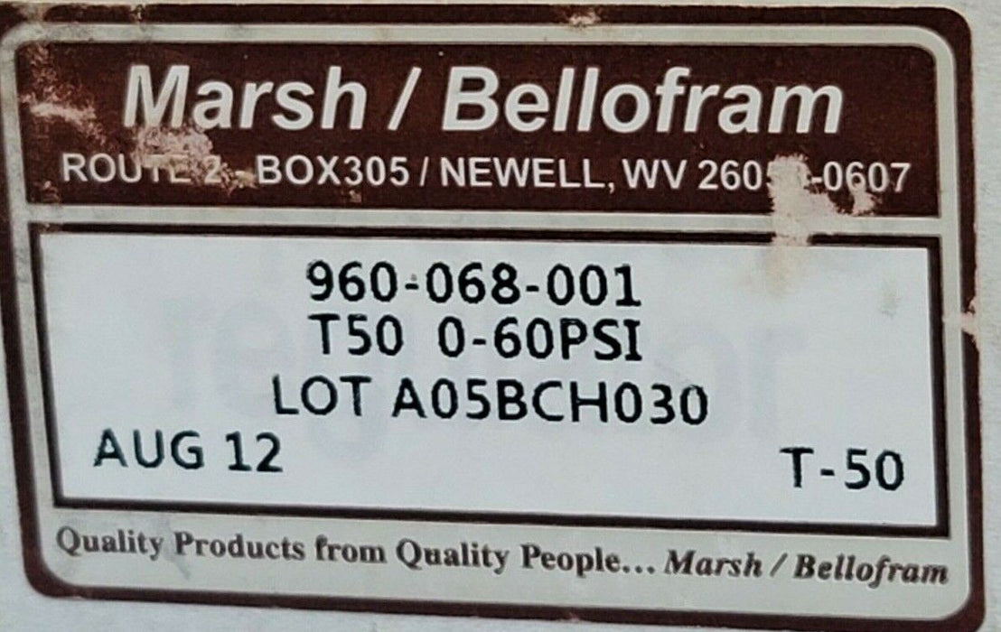 NIB MARSH BELLOFRAM 960-068-001 PRESSURE REGULATOR 960068001