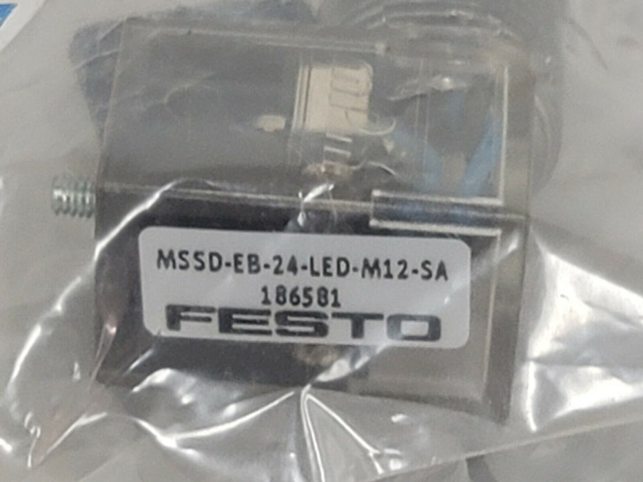 NEW FESTO MSSD-EB-24-LED-M12-SA PLUG CONNECTOR MSSDEB24LEDM12SA,186581