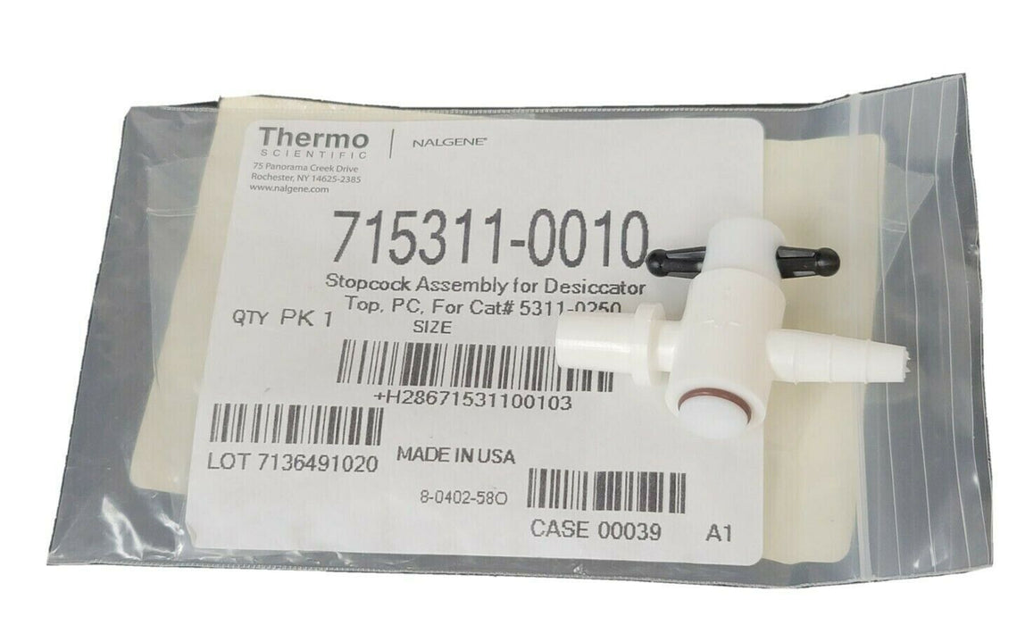 NEW THERMO SCIENTIFIC 715311-0010 STOPCOCK ASSEMBLY FOR DESICCATOR 5311-0250