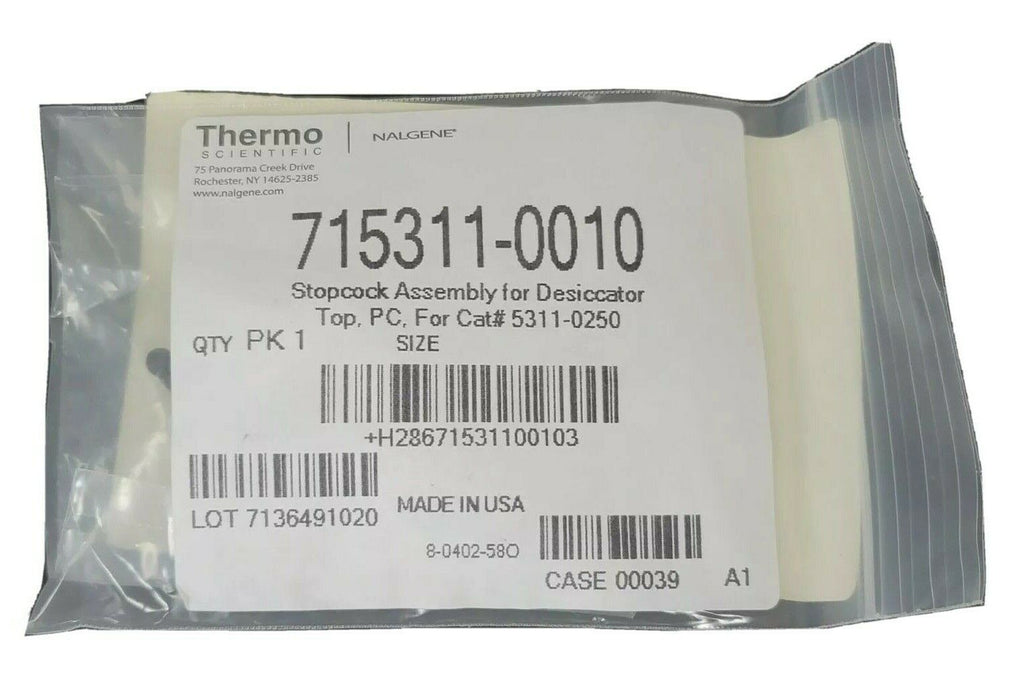 NEW THERMO SCIENTIFIC 715311-0010 STOPCOCK ASSEMBLY FOR DESICCATOR 5311-0250