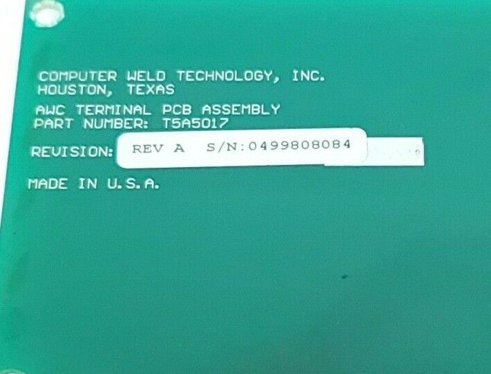 AWC T5A5017 TERMINAL PCB ASSEMBLY BOARD REV. A