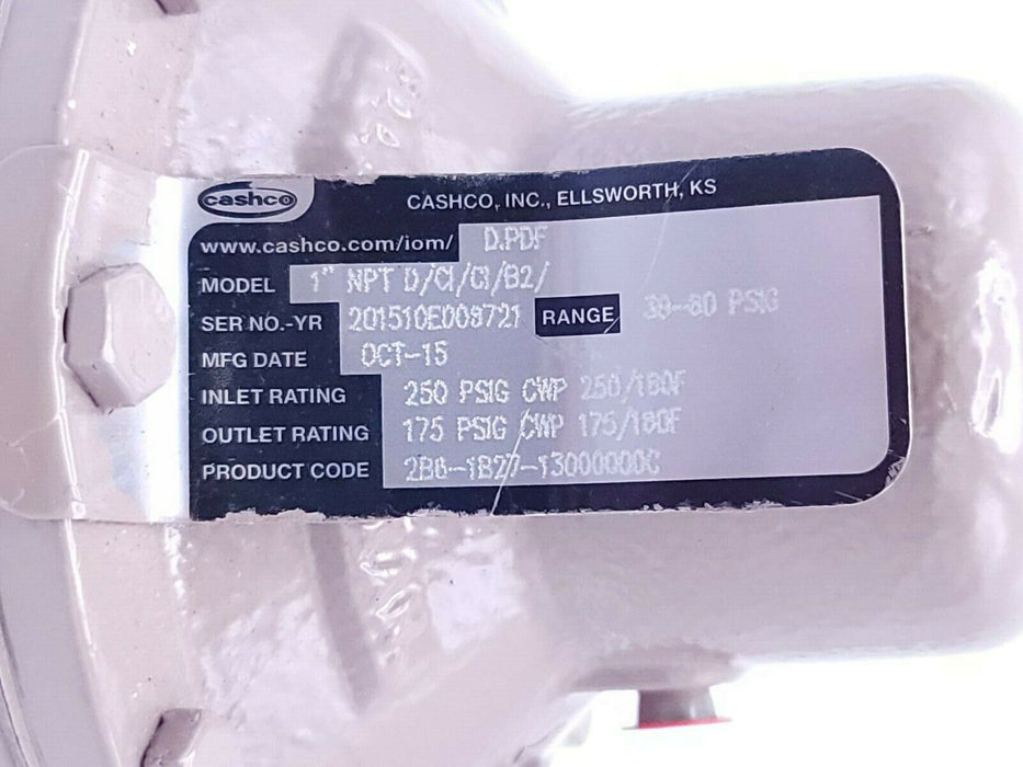 NEW CASHCO 1'' NPT D/CI/CI/B2 REGULATOR D.PDF RANGE: 30-80 PSI