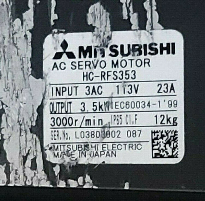 NEW MITSUBISHI HC-RFS353 AC SERVO MOTOR HCRFS353 3AC 113V 23A 3000R/MIN