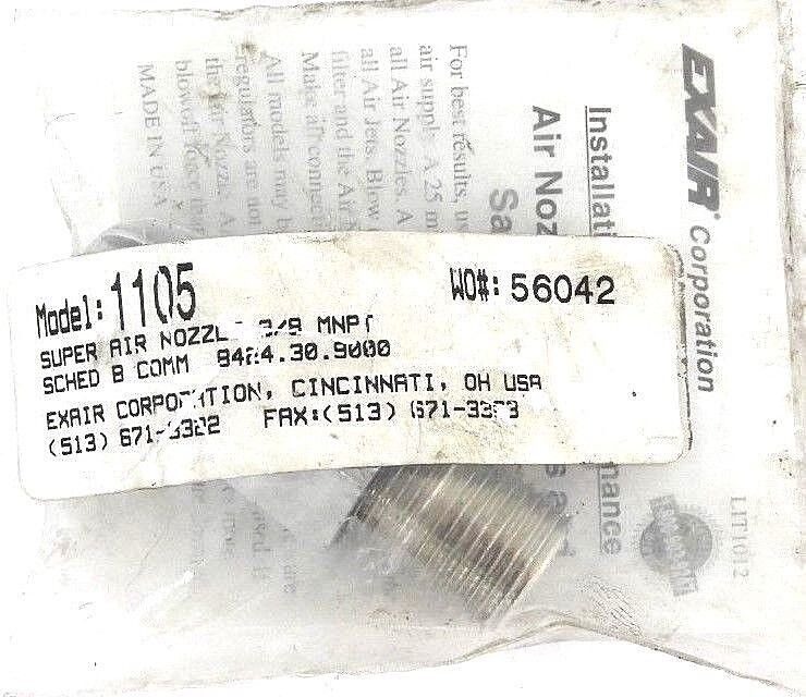 NIB EXAIR CORPORATION 1105 SUPER AIR NOZZLE 3/8 MNPT