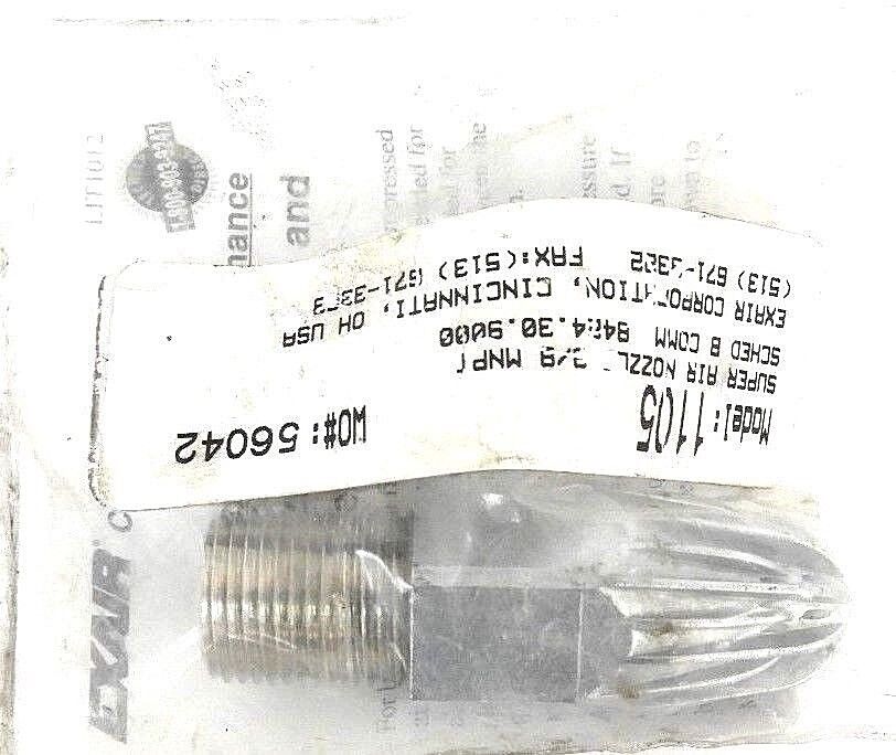 NIB EXAIR CORPORATION 1105 SUPER AIR NOZZLE 3/8 MNPT