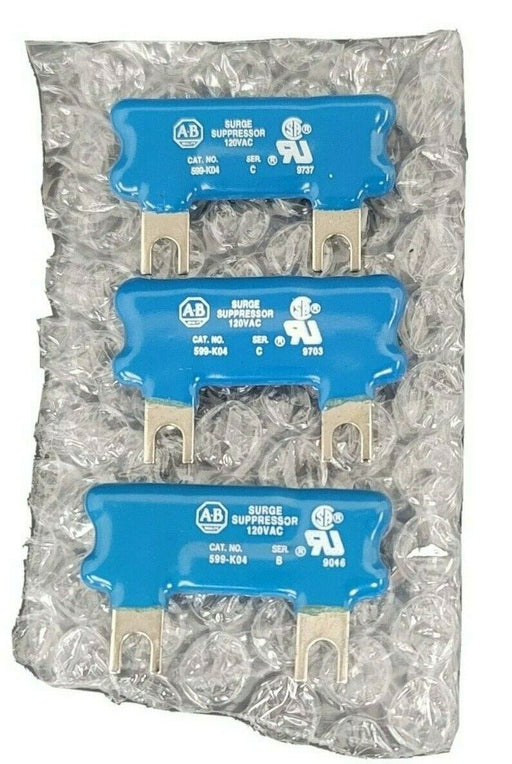 LOT OF 3 ALLEN BRADLEY 599-K04 SURGE SUPPRESSORS 599K04, 120VAC